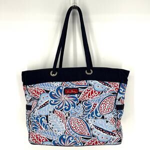 Vera Bradley Seaside Miller Grand Tote Blue Paisley Double Handle